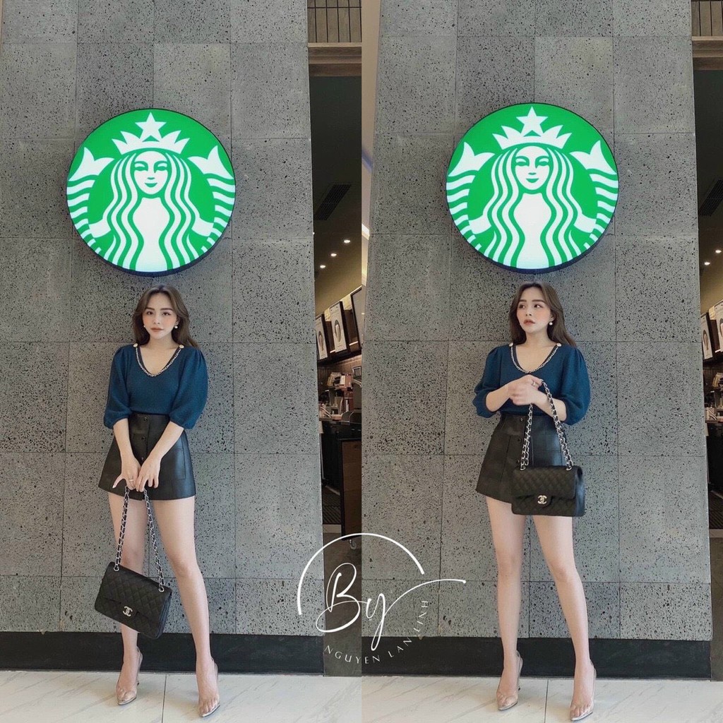 Áo len Mongtoghi tay bồng dáng ngắn siêu xinh | BigBuy360 - bigbuy360.vn