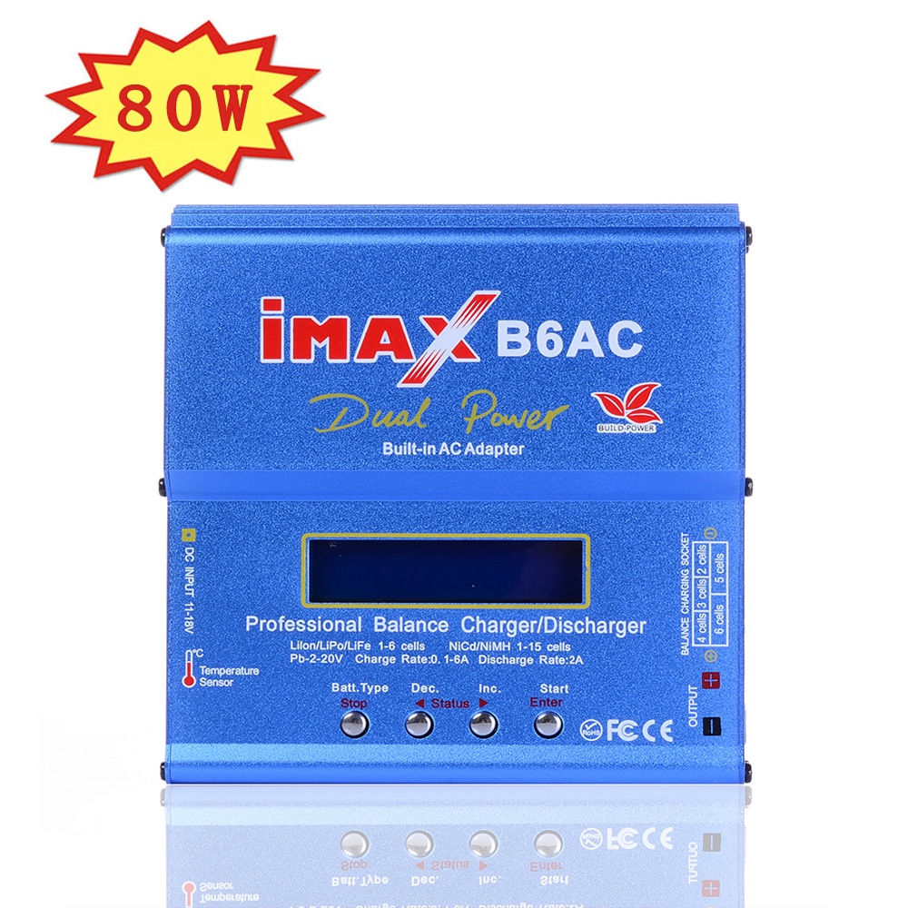Bộ Sạc Xả Pin Đa Năng Thông Minh IMAX B6AC 80W - Chuyên dùng cho  PIN LiIon LafPeLy LiFe NiCd NiMH