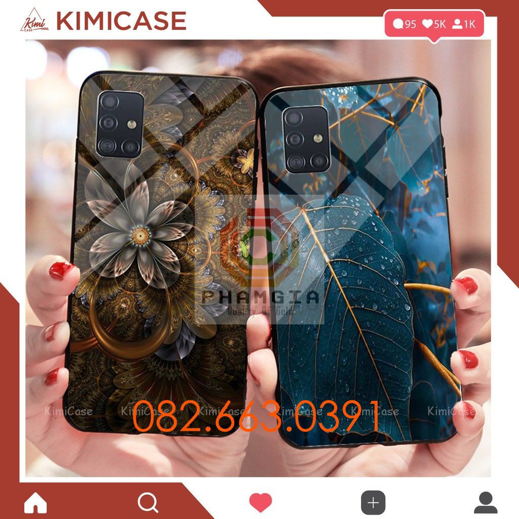 Ốp lưng ép kính Samsung M51 in hình hoa sứ đẹp
