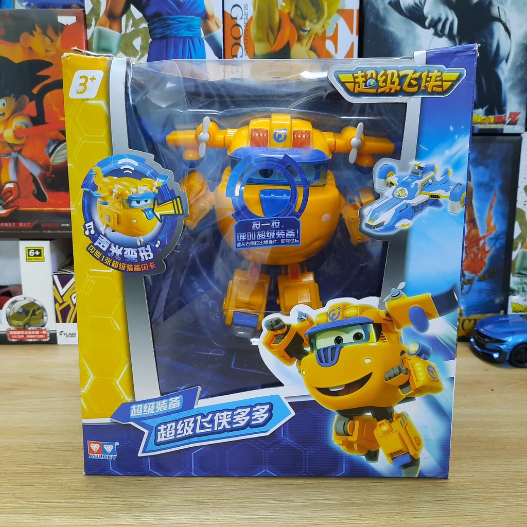 Super wings đồ chơi lắp ghép biến hình có âm thanh và đèn mô hình robot cỡ lớn: Jett, Donnie Astra Dizzy siêu cấp