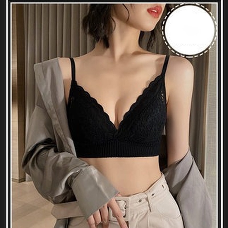 Áo Ngực cotton Siêu Mỏng Không Gọng Thép Phối Ren Thêu Họa Tiết Phong Cách Retro