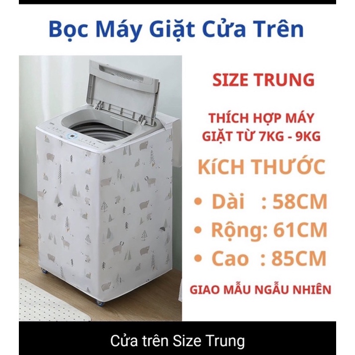 Bọc Máy Giặt Cao Cấp Chống Thấm, Chống Bám Bụi, Tháo Lắp Dễ Dàng