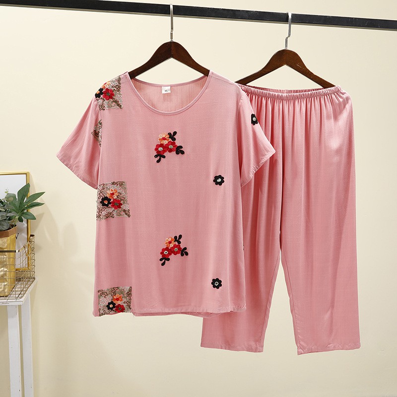 Set đồ ngủ cotton ngắn tay có mũ trùm đầu thời trang mới cho nữ