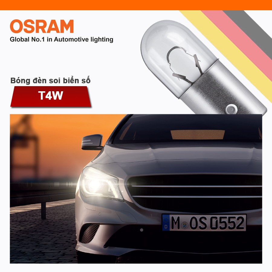 Bóng đèn soi biển số OSRAM ORIGINAL T4W 12v 4w