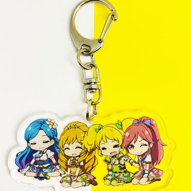 ( Mica trong acrylic) Móc khóa AIKATSU in hình anime chibi