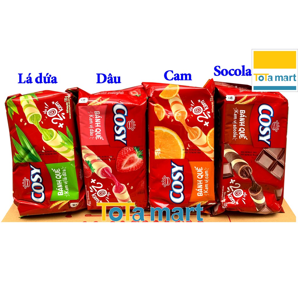 Bánh quế COSY 135g. HSD ghi bên dưới.