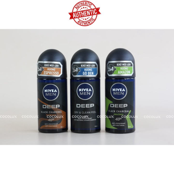 [Mã giảm giá tích lũy] Lăn ngăn mùi Nivea men than đen 50ml[COCOLUX]