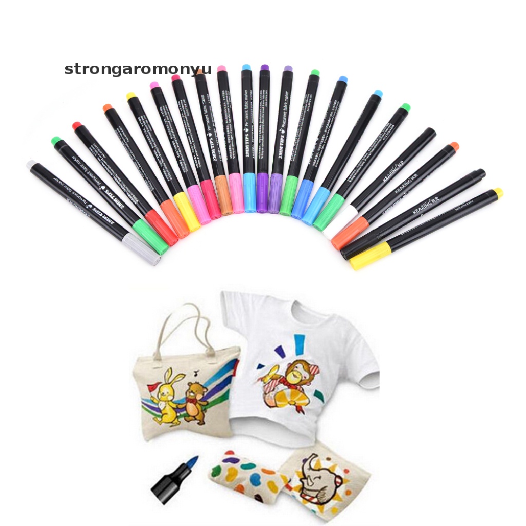 【YU】 T-Shirt Permanent Fabric Paint Marker Pen Textile Clothes Shoes DIY 20 Colors .