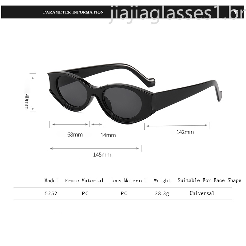Kính mát hình bầu dục thời trang Âu Mỹ cá tính phong cách retro cho nữ