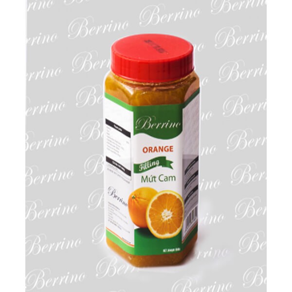 Mứt nhân cam (có xác) orange filling hiệu berrino lọ 1kg