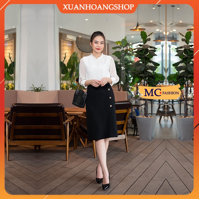 Chân Váy Chữ A Dài, Kiểu Dáng Công Sở, Qua Gối, Lưng Cạp Cao, Màu Đen, Đẹp, Mc Fashion Cv0443 | BigBuy360 - bigbuy360.vn
