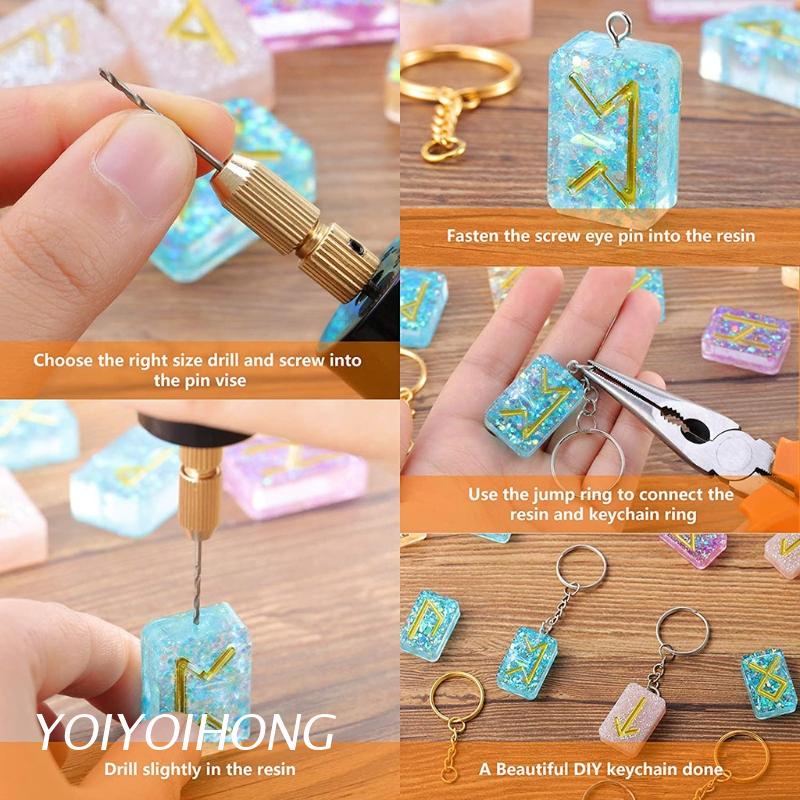 Bộ máy khoan điện mini cổng USB dùng đục lỗ hạt ngọc trai nhân tạo / pha lê / nhựa epoxy / ngọc bích