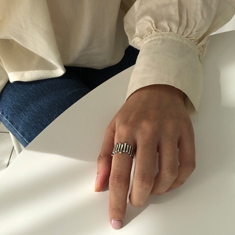 Nhẫn Thiết Kế Bất Đối Xứng Phong Cách Hip Hop Hàn Quốc 19A1288 Cá Tính