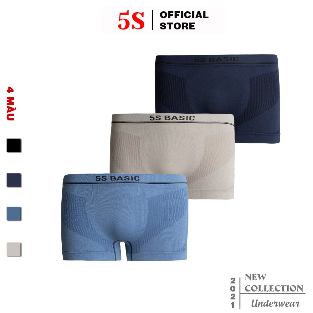 Combo 2 Quần Sịp Nam Boxer 5S (4 màu), Co Giãn 4 Chiều, Thấm Hút Mồ Hôi, Kháng Khuẩn Tốt (SIP21010BOX)