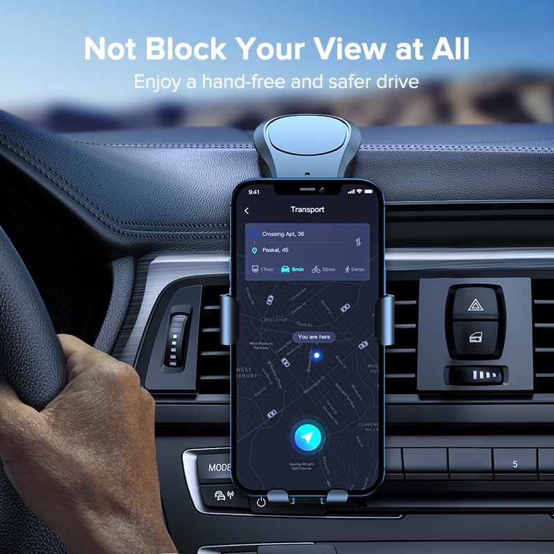 Giá đỡ điện thoại trên ô tô QOOVI thiết kế gập xoay 720 độ dạng hít bằng nam châm siêu chắc gắn vào mọi vị trí trên xe