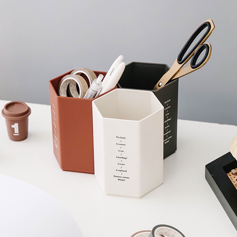 Hộp đựng bút hình lục giác thiết kế tối giản tiện dụng cho học sinh