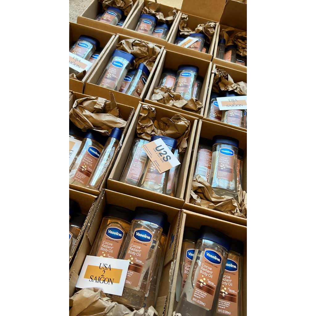 Gel dưỡng ẩm Vaseline toàn thân dạng Gel Oil Vaseline Cocoa Radiant Body Oil