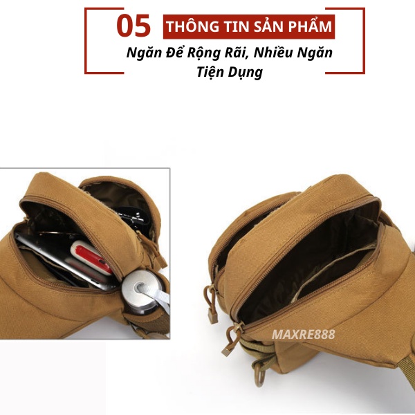 Túi đeo chéo quân đội thời trang nam chống thấm nước vải bố siêu bền đi phượt du lịch