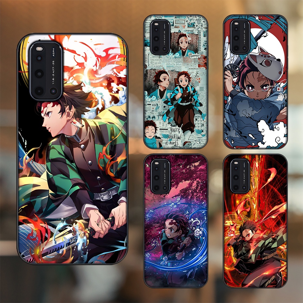 Ốp lưng Vivo V19 viền đen in hình Tanjiro Kimetsu No Yaiba