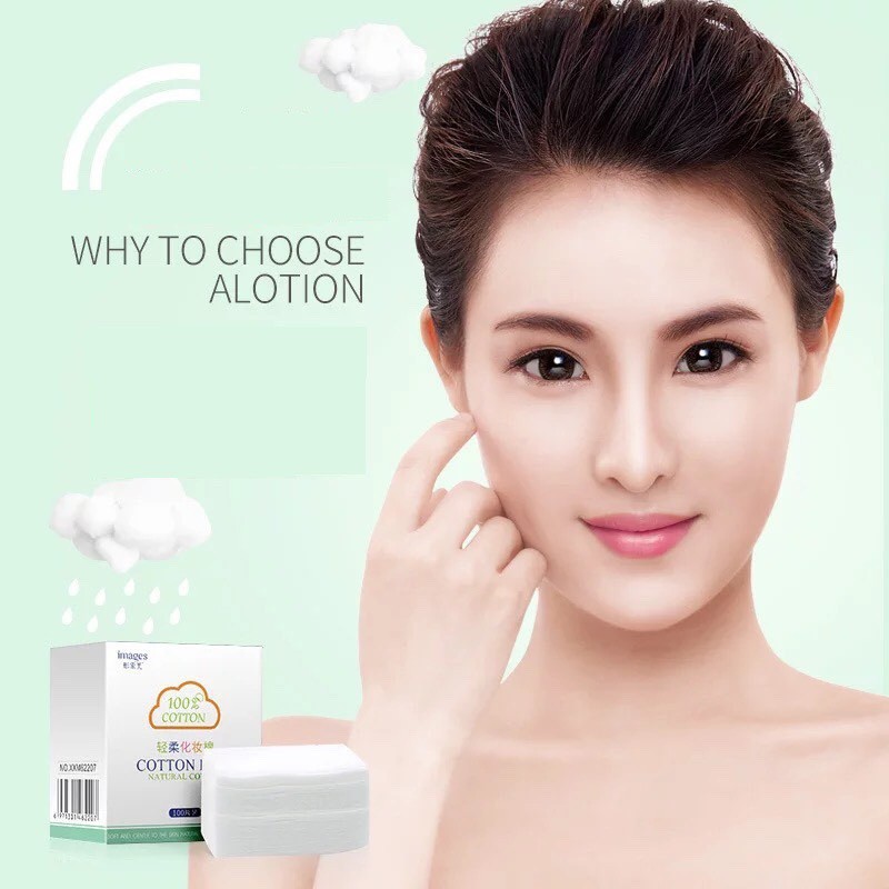 Bông tẩy trang cotton puff, bông thấm toner mềm mịn, an toàn với da từ hãng IMAGES nội địa trung