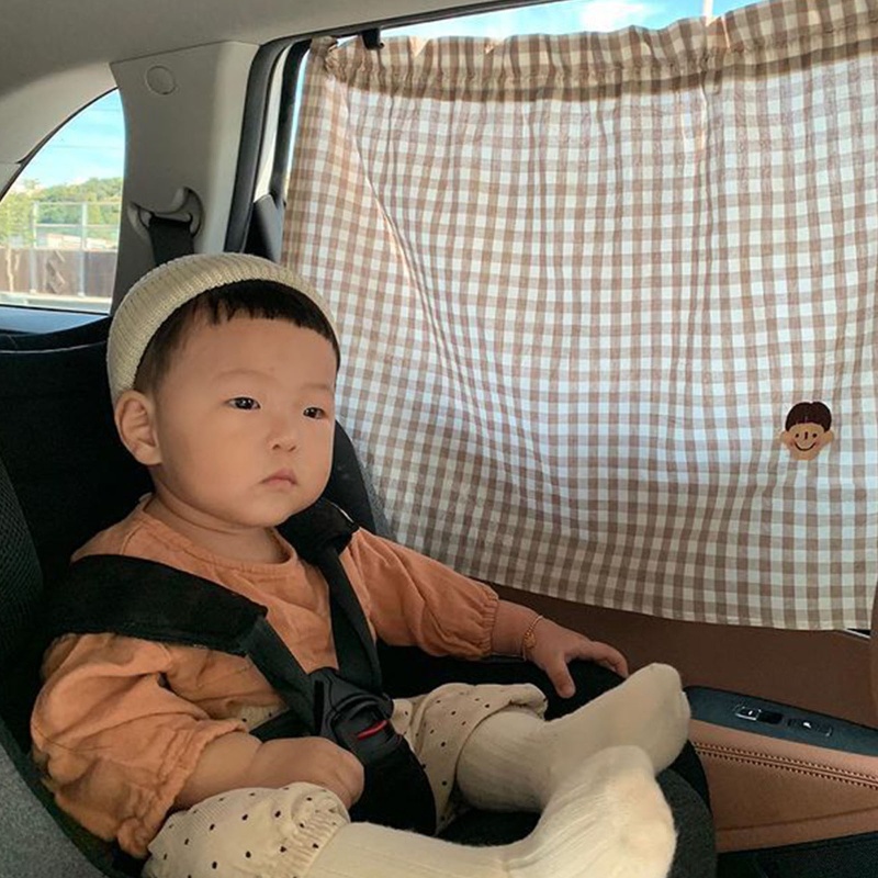 Haha Rèm Che Nắng Cotton Họa Tiết Xe Hơi Hoạt Hình Bảo Vệ Cho Bé Từ Su