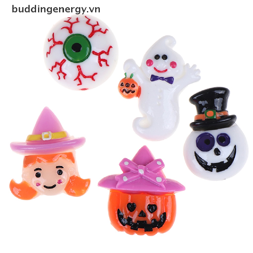 {BUDDI} Set 10 Quả Bí Ngô Ma Quỷ Bí Ngô Bằng Nhựa resin DIY series Halloween {BUDDI {buddingenergy.vn}