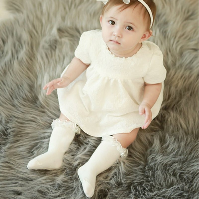 Vớ Cotton Dài Qua Gối Mềm Mại Màu Trơn Cho Bé Gái