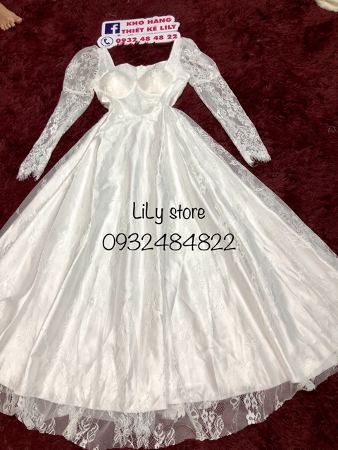 ẢNH VÀ VIDEO THẬT 10000% Đầm lưới phối ren kèm lót