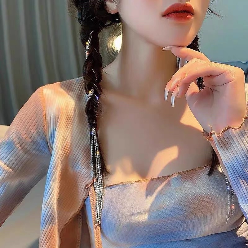 Kẹp tóc dây đính đá xinh ( 1 dây)