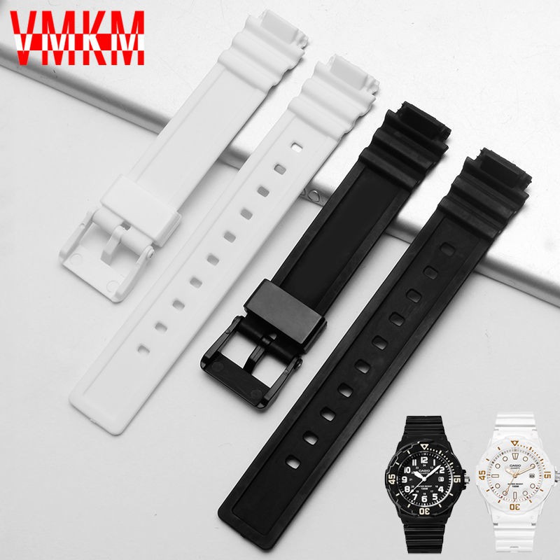 （Bolanxun） Phụ kiện đồng hồ Casio nữ dây đeo màu đen và trắng LRW-200H Dây đeo bằng nhựa CASIO Dây đeo bằng silicon của