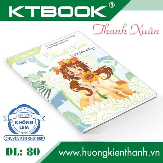 Gói 10 cuốn Tập Học Sinh Cao Cấp Giá Rẻ Thanh Xuân KTBOOK giấy trắng không lem ĐL 80 gsm - 96 trang