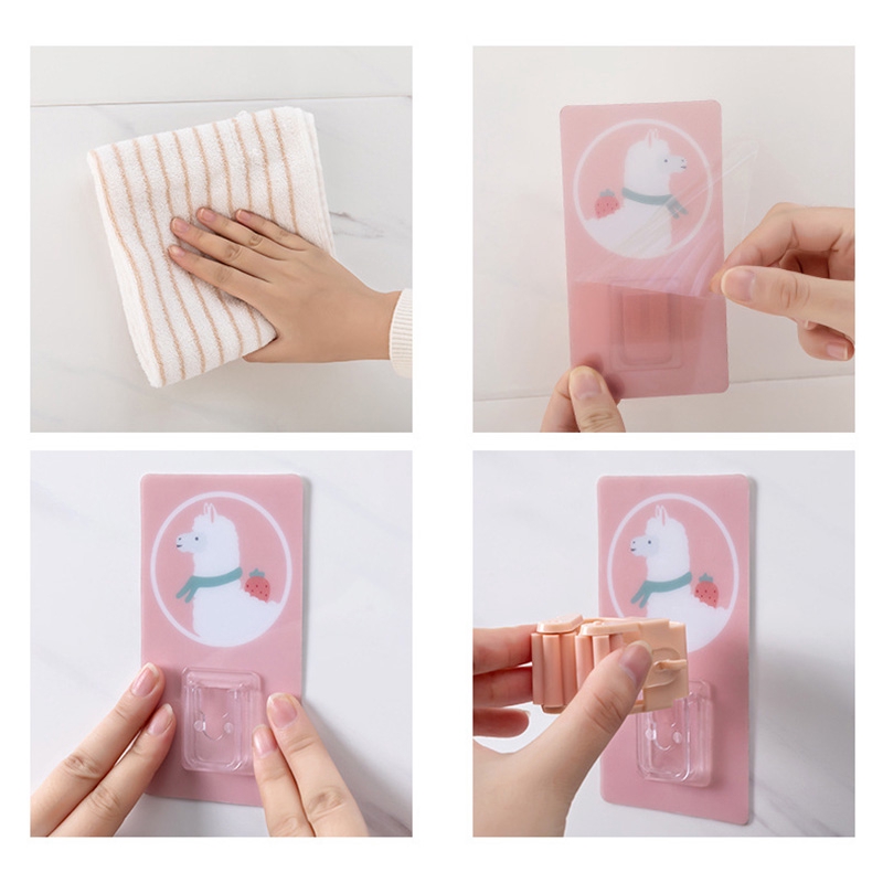 Móc Treo Cây Lau Nhà Gắn Tường Không Cần Khoan Họa Tiết Hoạt Hình Dễ Thương Tiện Dụng Cho Nhà Tắm