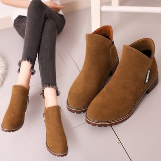 Bốt cổ thấp da lộn sang chảnh