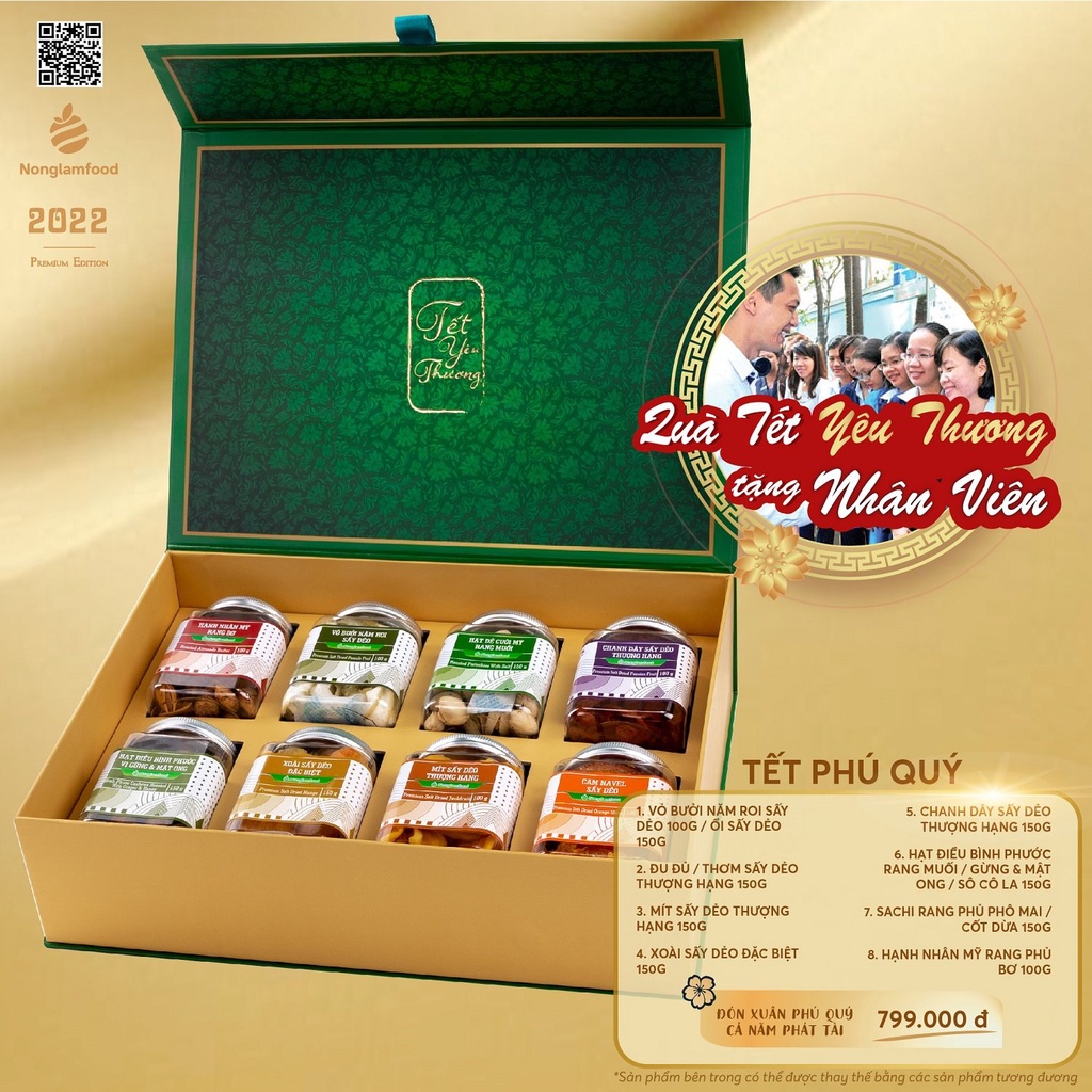 Nông Lâm Food Bộ quà Tết Phú Quý NLF 2022 cao cấp hoa quả sấy hạt dinh dưỡng | BigBuy360 - bigbuy360.vn