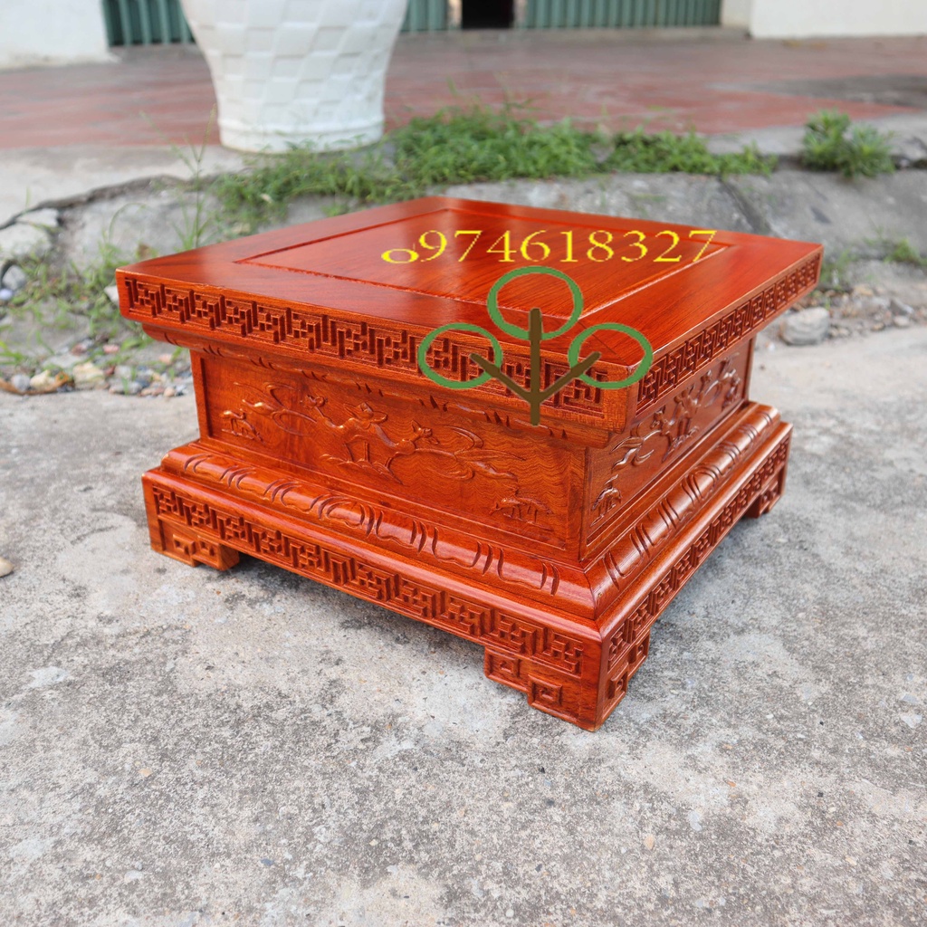 Đôn vuông - đôn gỗ hương - kỷ chiện - chân loa gỗ kỷ vuông 4 kích thước mặt 20, 25, 30, 35, 40