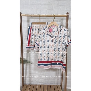 Bộ ngủ Pyjama Tyry hoạ tiết kẻ áo quần cộc