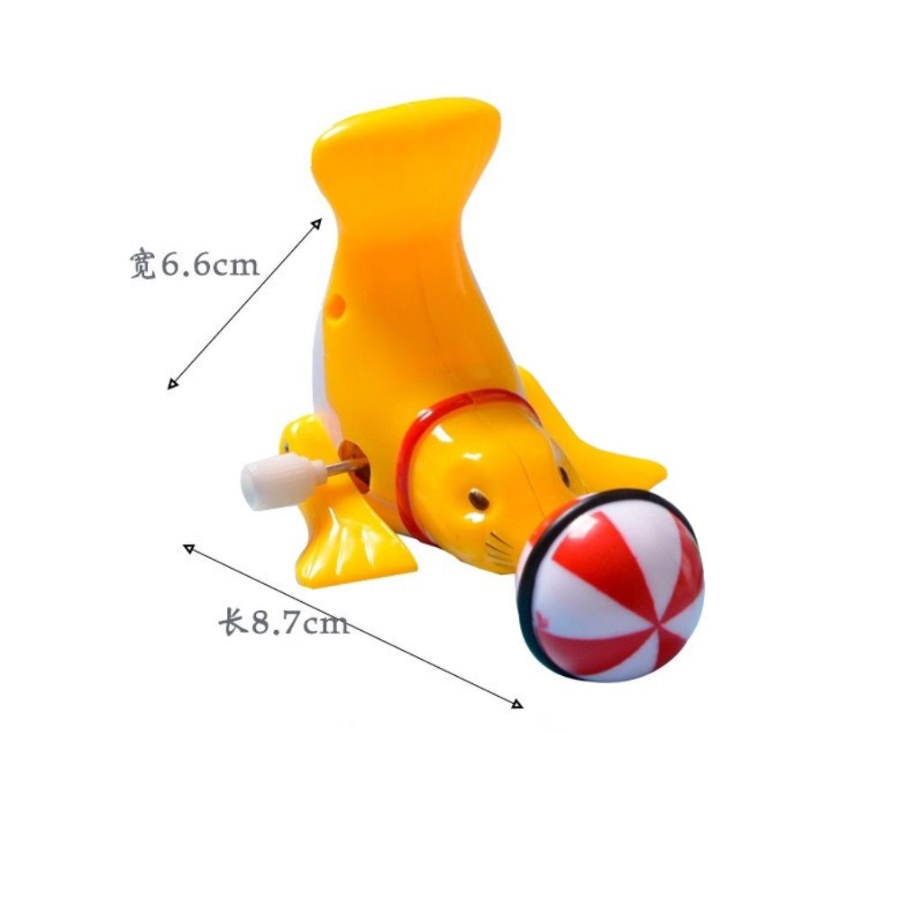 Đồ Chơi Cá Heo Vặn Cót Xoay Bóng 360 Độ - Hải Cẩu Biểu Diễn Xiếc Cho Bé - Shop Bố Mốc