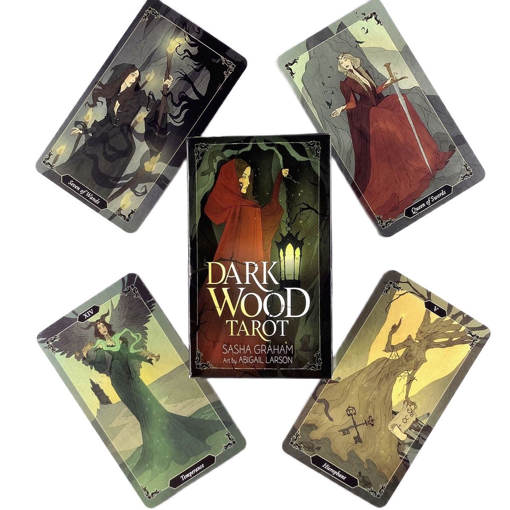 Bộ Bài Tarot Bằng Gỗ Đen Kèm Sách Hướng Dẫn