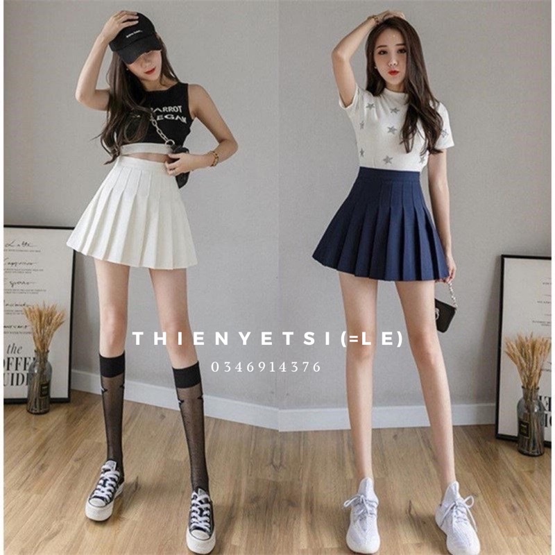 Chân váy xếp ly Tennis Skirt Chữ A Dáng Ngắn Thiết kế xếp ly đẹp rực rỡ- Thiên Yết