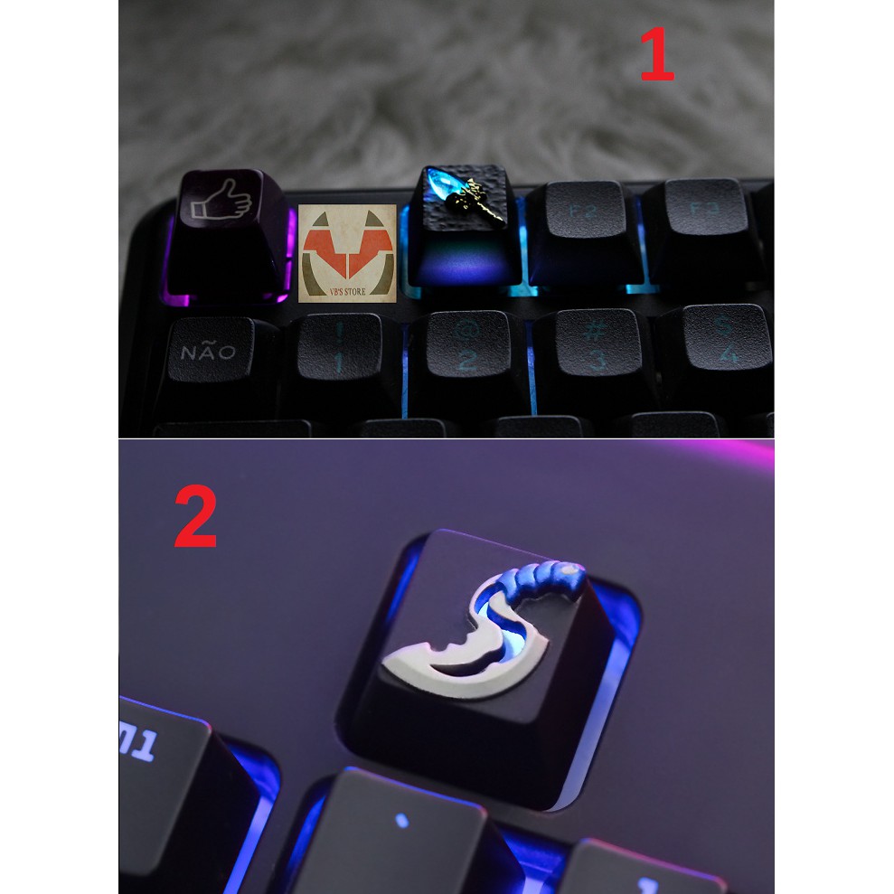 Keycap nhôm (nút bàn phím) kim loại xuyên led