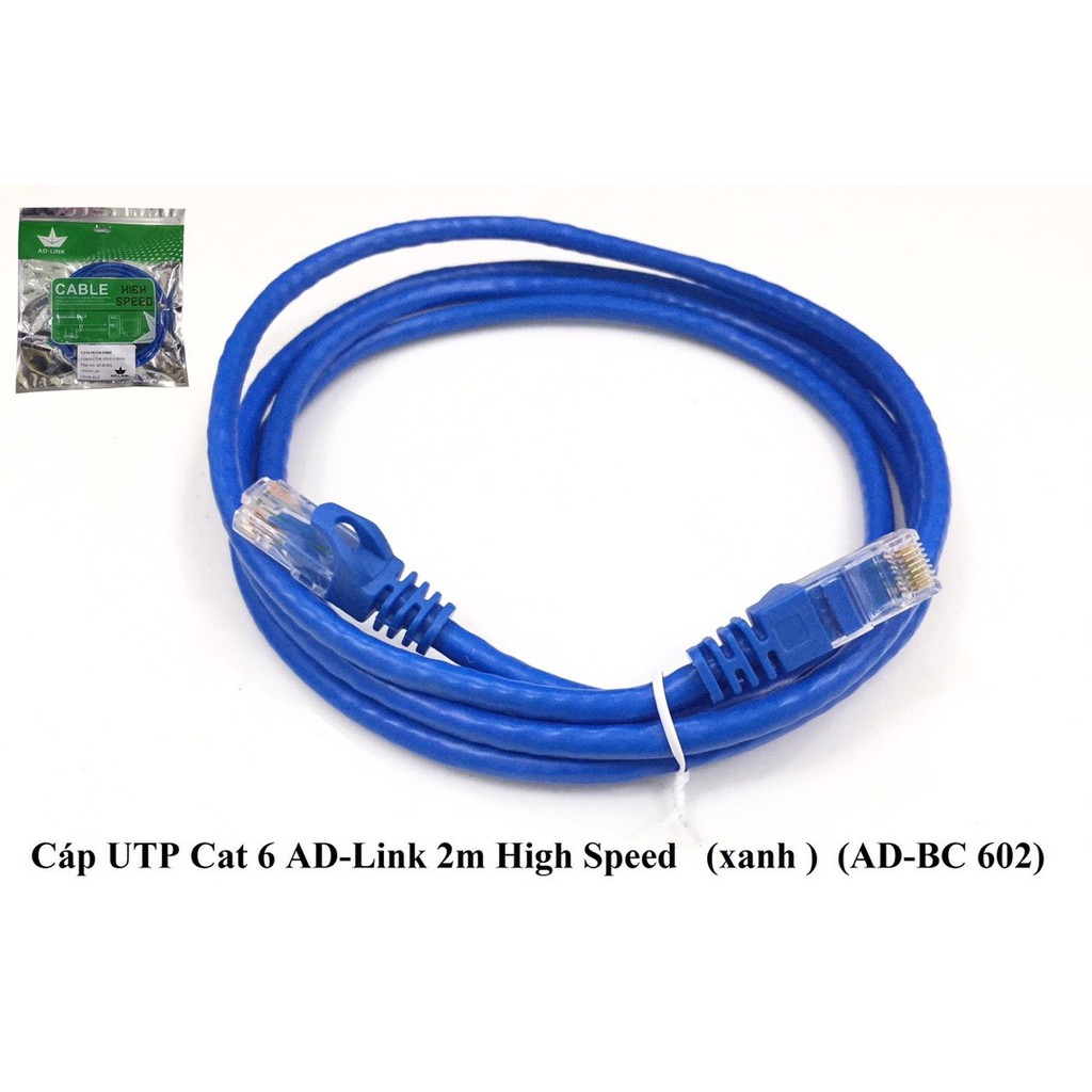 Cáp UTP Cat 6 AD-Link High Speed (xanh ) 1.5m AD-BC 601, 2m AD-BC 602, 3M AD-BC 603, 5M AD-BC 605, CÁP MẠNG BẤM SÃN CAT6