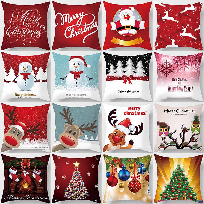 Vỏ gối 45x45cm in hình hai mặt chủ đề Giáng sinh | BigBuy360 - bigbuy360.vn