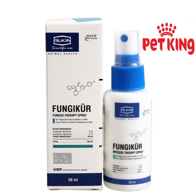 [CHÍNH HÃNG KỲ NAM PP]Thuốc Xịt trị Viêm Nấm ALKIN FUNGIKUR 50ML cho Thú Cưng