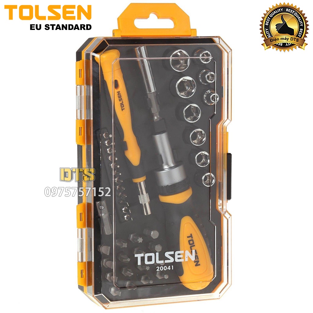 Bộ tô vít đa năng 42 chi tiết hãng TOLSEN, bộ tua vít tự động 2 chiều sửa chữa thiết bị, tuốc nơ vít, bộ vít típ cao cấp