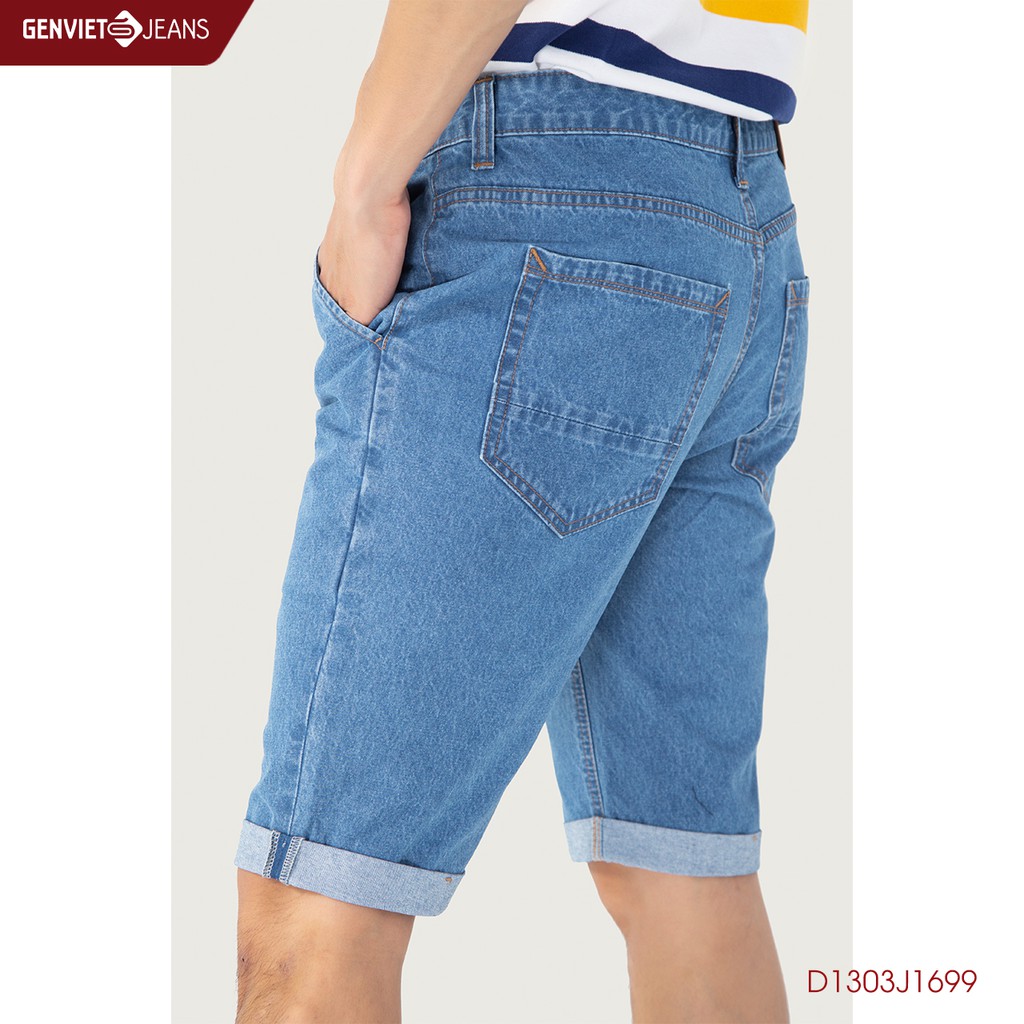 Quần ngố jeans nam col cơ bản D1303J1699 GENVIET