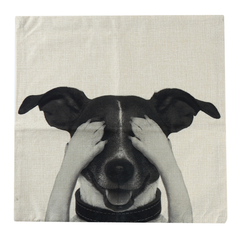 Áo Gối Được Làm Từ Vải Lanh Với Họa Tiết Hình Con Chó Và Con Chó Theo Phong Cách Sáng Tạo