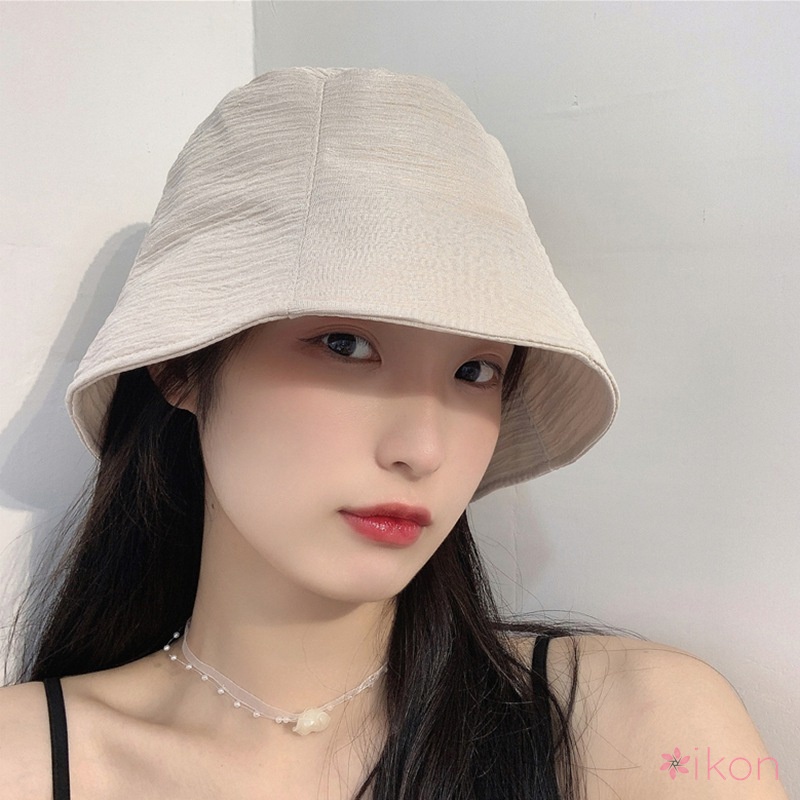 mũ lưỡi trai Mũ tai bèo che nắng chống gió màu trơn nhẹ nhàng phong cách cổ điển dành cho bạn nữ56-58cm mũ bucket