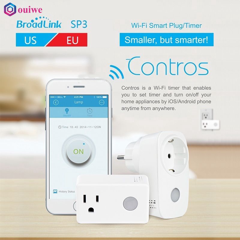 Ổ cắm điện wifi thông minh BroadLink mini hẹn giờ phích cắm chuẩn SP3 EU/US