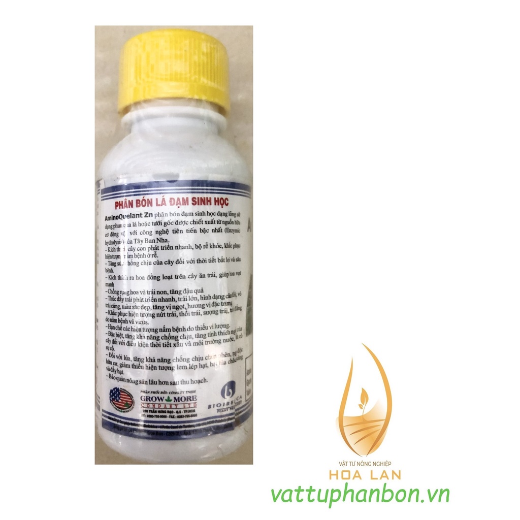 Phân bón vi lượng Amino Quelant Zn bổ sung Kẽm, Chống Vàng Lá sinh lý cho cây trồng - #081A# 100ml