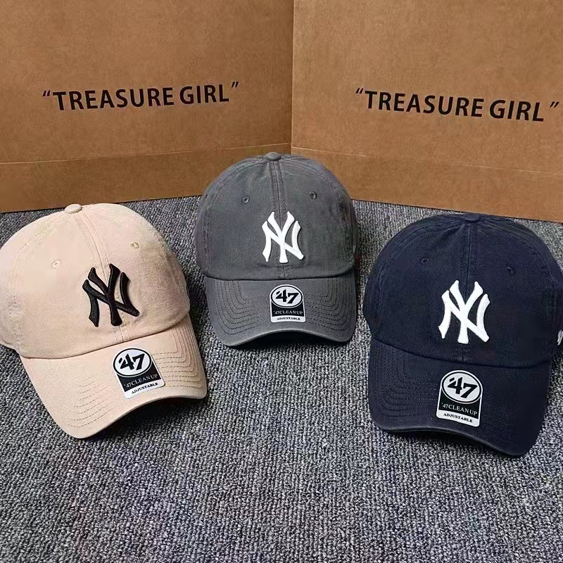 47 Brand  Mũ Lưỡi Trai Cotton Thêu Họa Tiết Thời Trang Unisex